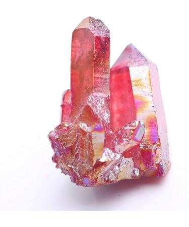 for 1Pc Red Electroplated Crystal Quartz Specimen Electroplating Crystal Clusters Decoration Gift Crystal Cluster (Color : 10 20g Red) - Buy Online on GoSupps.com