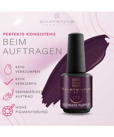 SHAYENNE Made in Germany Shellac Gel Nail Polish 15 ml for UV LED Lamp 177 Ultimate Purple Gel Nail Polish for UV Nail Lamp LED Nail Polish Gel Polish Nail Gel - Buy Online on GoSupps.com