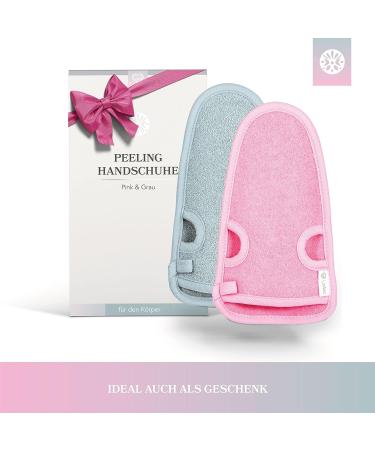 Lowell 2-Piece Exfoliating Peeling Glove Set - Hammam Body & Face Scrub Bonus Guide & Suction Cups (Gray/Pink) - Buy Online on GoSupps.com
