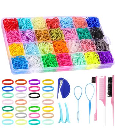 28 Colors Rubber Bands for Hair with 8 Hair Styling Tools  1500 Pcs Colorful Elastic Hair Ties Small Hair Rubber Bands with Organizer Box Baby Toddler Hair Ties for Girls Kids Hair Accessories - Buy Online on GoSupps.com