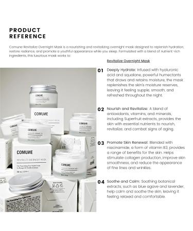 COMUNE Revitalize Overnight Mask - Nourishing Night Cream for Deep Hydration & Radiant Skin | Anti-Aging Solution for All Skin Types | 50 mL - Buy Online on GoSupps.com