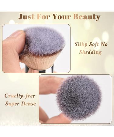 Start Makers Flat Top Kabuki Foundation Brush - Premium Synthetic Full Coverage Powder Brush for Flawless Makeup Application (Black) - Buy Online on GoSupps.com