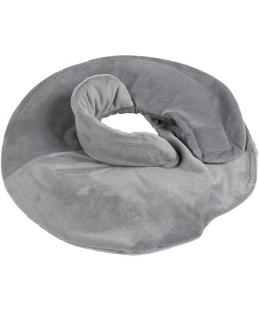 Vital Comfort neck hot water bottle with wide funnel velcro fastening and neck fleece grey