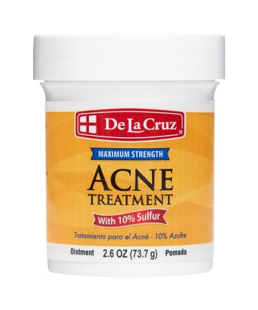 De La Cruz Sulfur Ointment Acne Medication Maximum Strength 2.6 oz (73.7 g)