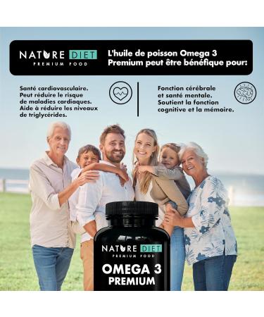 Nature Diet Omega 3 Premium - 2000mg with 1500mg EPA & DHA - 120 Soft Capsules Omega 3 High Concentration Fish Oil - 2 Month Supply - Buy Online on GoSupps.com