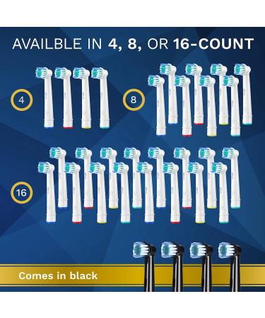 Aster Replacement Toothbrush Heads - 16 Pack | Compatible with Oral-B Braun Electric Brushes | Precision Clean Refill for 7000/Pro 1000/9600/5000/3000/8000 | 16 Count - Buy Online on GoSupps.com