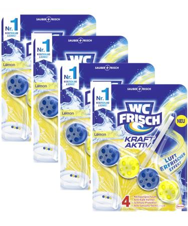 WC FRISCH Kraft Aktiv scented air freshener Lemon with air freshener effect 4 (4x1) pieces Lemon 50 g (pack of 4)