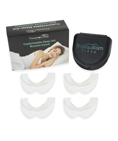 Moldable Mouth Guards - 4 Pack - Custom Fit - Easy to Uses - Dental Guard - Prevents Teeth Grinding and Bruxism - Eliminate Jaw Clenching - Personal Mouthpiece