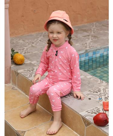 weVSwe Baby Toddler Boy Swimsuit UPF 50+ Sun Protection Rash Guard with Crotch Zipper - 2 Years, Pink Whale Print - Buy Online on GoSupps.com