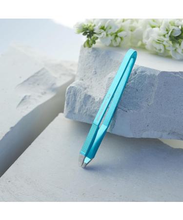Rubis Switzerland Tweezer Sweezer 2.0 - Slanted Eyebrow Tweezers - Handcrafted Precision Aluminium eco Tweezers - Blue - Buy Online on GoSupps.com