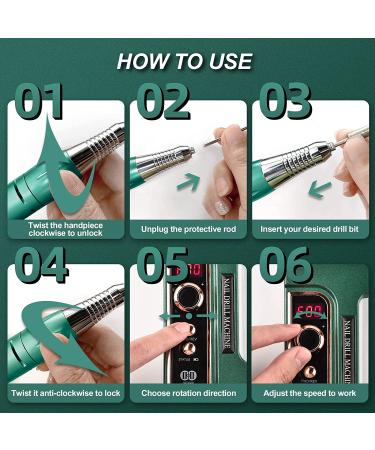 KUIIYER 35000RPM Electric Nail Drill Kit - 66Pcs Portable Cordless Rechargeable All-Metal Nail File Set for Acrylic Nails - Professional DIY Manicure Pedicure Tool - Buy Online on GoSupps.com