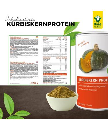 Raab Vitalfood Bio Pumpkin Seed Protein Powder - 59% Protein Vegan Organic 500g from Austria - Buy Online on GoSupps.com