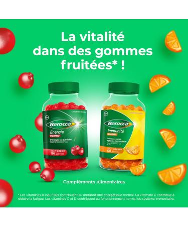 Berocca Immunity Gums - Multivitamin Dietary Supplement - 8 Vitamins and Minerals - Including Vitamin C D and Zinc - Supports Immunity in Everyday Life - Orange Flavor 120 Gums - Buy Online on GoSupps.com
