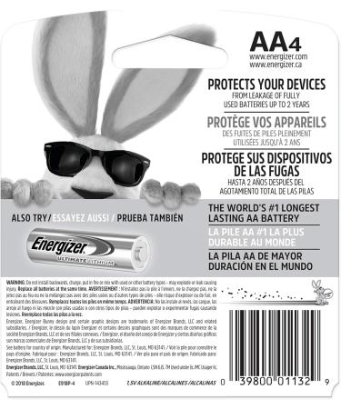 Energizer AA Batteries - Max Alkaline Double A 4 Count | Reliable Power for Devices - Buy Online on GoSupps.com