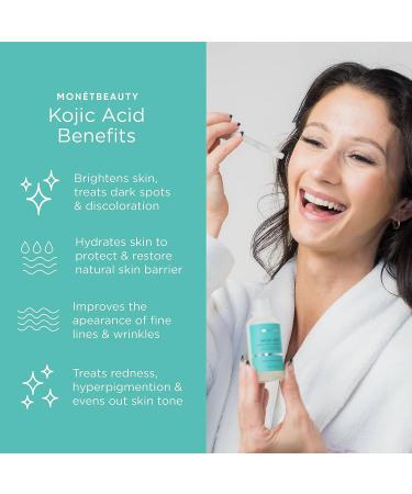 Mon tBeauty Kojic Acid Serum - Dark Spot Corrector for Face and Body with Alpha Arbutin, Niacinamide, and Squalane - Treats Discoloration, Acne Scars - Buy Online on GoSupps.com