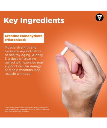 Vital Vitamins Creatine Monohydrate Pills for Women & Men - Micronized Creatine Capsules - Cognitive Strength Recovery Support - 3g (3000mg) per Serving - Vegan Non-GMO 120 Count 120 Count (Pack of 1) - Buy Online on GoSupps.com