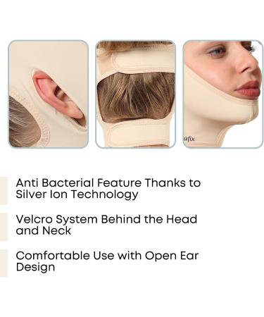 Women's Post Surgical Chin Strap Bandage - Neck & Chin Compression Wrap for Face Slimming & Jowl Tightening - Medium Size - Buy Online on GoSupps.com