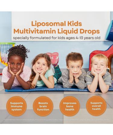 VitaminAlly Kids Liposomal Multivitamin Liquid Drops - 30 Servings, 3 fl oz - Non-GMO, Gluten Free, No Added Sugars - Organic Berry Flavor - Immune Support & Overall Wellness - Buy Online on GoSupps.com
