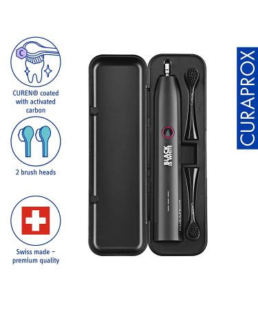 Curaprox Black is White Hydrosonic Electric Toothbrush with Charger and Travel Case - Ultimate Dental Care Kit - Buy Online on GoSupps.com