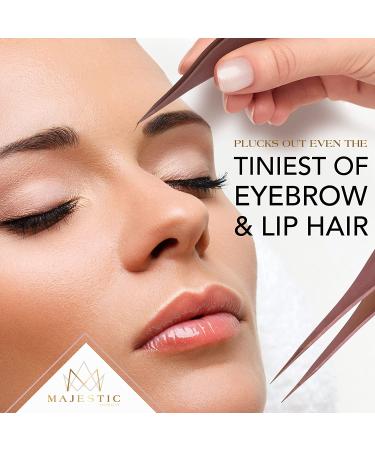 Majestic Bombay Rose Gold Fine Point Tweezers â€“ Precision Stainless Steel for Hair & Splinter Removal - Buy Online on GoSupps.com