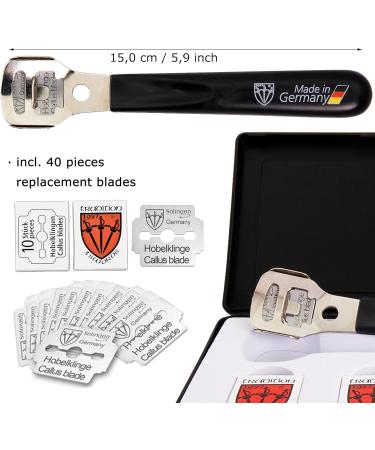 3 Swords Germany - Brand quality foot care set corn plane callus hard skin remover cutter with 40 replacement blades - Made in Solingen (133) - Buy Online on GoSupps.com