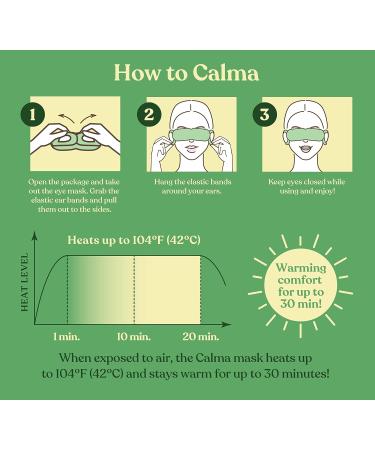 16 Pack Calma Heated Eye Mask - Hot Compress for Eye Fatigue, Dry Eyes, Blue Light Strain, Headaches, Dark Circles - Unscented - Buy Online on GoSupps.com