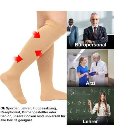 Newofview 6 Pair Compression Stockings for Men & Women | Medical Support Socks for Thrombosis Travel Flight Sports & Running - XXL Size - Buy Online on GoSupps.com