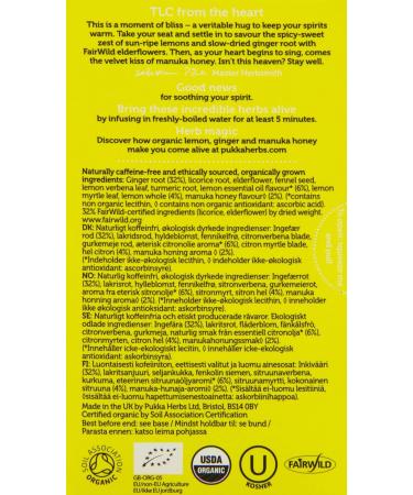 Pukka Lemon Ginger & Manuka Honey Herbal Tea 20 sachets - Buy Online on GoSupps.com