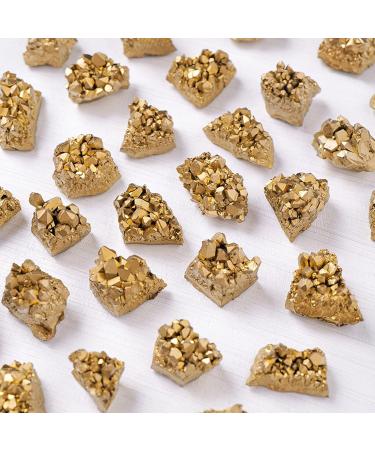 Raw Crystals Electroplated Golden Crystal Clusters | Mineral Crystal Specimen Natural Crystal Raw Gemstones Cluster for Home Decoration Crafts - Buy Online on GoSupps.com
