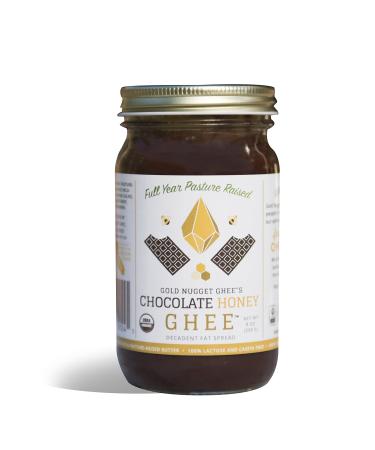 Gold Nugget Ghee CHOCOLATE HONEY GHEE BY, USDA ORGANIC, KETO CACAO CHOCOLATE GHEE SPREAD (8oz) 8 Ounce (Pack of 1)