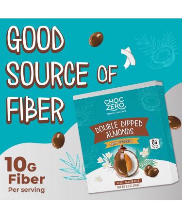 ChocZero Keto Milk Chocolate Coconut Almonds - Sugar Free Low Carb Snack (3.5oz x 3) - Buy Online on GoSupps.com