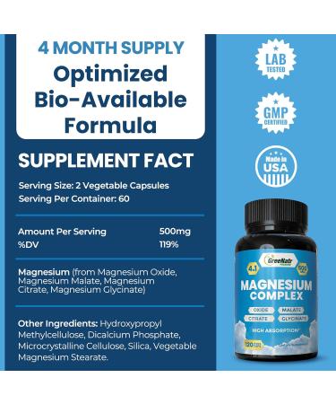 Magnesium Supplement with Glycinate Citrate Malate & Oxide Plus Immune Support with Vitamin C D3 Zinc 50mg Quercetin Echinacea Purpurea Sambucus Elderberry and Ginger - Buy Online on GoSupps.com