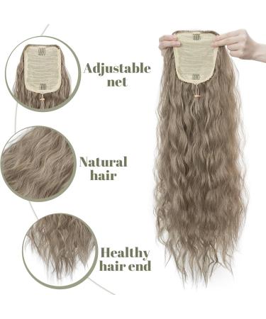 SEGO Drawstring Ponytail Extension Long Wrapped Synthetic Ponytail Hairpiece Corn Wave For Women - 32 Inch Linen Blonde & Pale Blonde - Buy Online on GoSupps.com