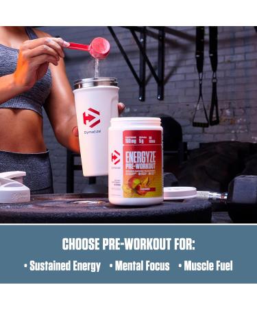 Dymatize Energyze Pre Workout Powder for Men and Women Peach Mango 150mg Caffeine 5g BCAAs Performance Blend of L-Theanine L-Tyrosine L-Citrulline No Sugar (30 Servings) Peach Mango 13 Ounce (Pack of 1) - Buy Online on GoSupps.com