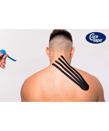 CureTape Classic Black Waterproof Kinesiology Tape | Best Adhesion Medical K-Tape for Athletes | Waterproof Muscle Tape for Enhanced Performance & Faster Recovery - Buy Online on GoSupps.com