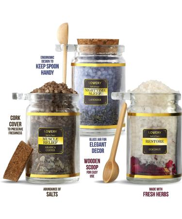 Father's Day Bath Salts Gift Set - Lavender, Arabica Coffee, Mango, Sugar & Coconut - 6pc Spa Soaks with Essential Oils & Vitamin E - Buy Online on GoSupps.com