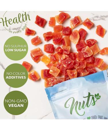 NUTS U.S. Unsulphured Dried Papaya Chunks 4 lbs - Low Sugar, No Color Added, NON-GMO, Gluten Free, Vegan Snacks - Buy Online on GoSupps.com