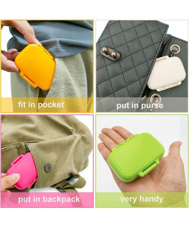 7 Pack Colorful Small Pill Case with 3 Removable Compartments - Travel Pill Box for Pocket Purse - Moisture Proof Daily Pill Organizer for Vitamins and Supplements - Buy Online on GoSupps.com