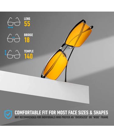 AmberSleep Amber Yellow Tinted Blue Light Blocking Glasses - Non-Prescription Anti-Glare UV Protection for Eye Strain Relief Sleep Improvement & Gaming - International Shipping Available - Buy Online on GoSupps.com