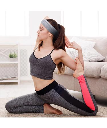 2 Pcs Non-Slip Yoga Headbands for Women - Elastic Cloth Neutral Workout Headbands (Black & Gray) - Buy Online on GoSupps.com