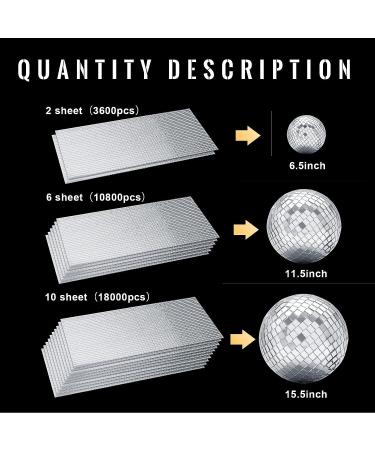 10800Pcs Silver Self Adhesive Mirror Mosaic Tiles - Square Glass Pieces for Disco Ball Craft and Home Decoration - 5x5mm - Buy Online on GoSupps.com