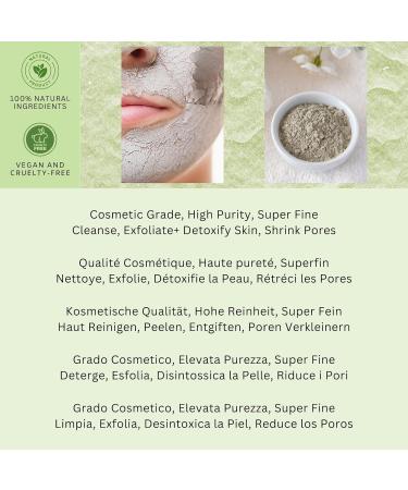 100% Naturally Calcium Bentonite Clay - Fine Line Apothecary 454g - Cosmetic Quality Facial Cleanser Blackhead Remover & Pore Minimizer Mask - Super Fine High Purity pH 6 - Buy Online on GoSupps.com