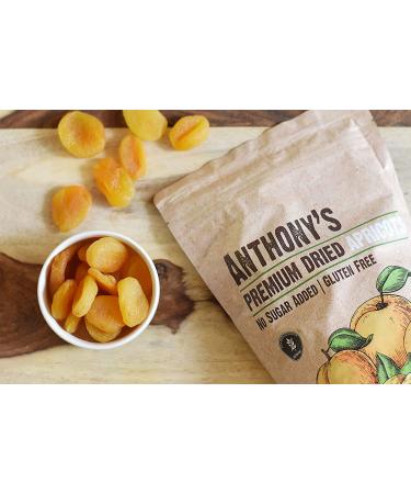 Anthony's Premium Dried Apricots 2 lbs - Gluten Free, Non GMO, No Sugar Added - Sun Dried - Buy Online on GoSupps.com