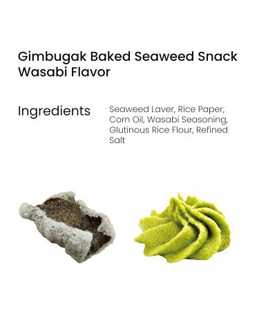 Kimnori Kwangcheon Kim Gimbugak Baked Seaweed Snacks - Wasabi Flavor 50g | Resealable Bag | Korean Seaweed Chips - Buy Online on GoSupps.com