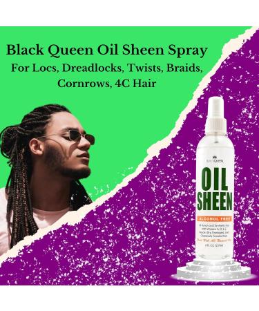 Black Queen Hair Oil Sheen Spray for Locs Dreadlocks Twists Braids Cornrows 4C Hair - Moisturizing Refreshing - Made in the USA (pack of 2 2 oz) - Buy Online on GoSupps.com