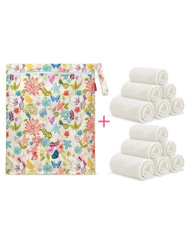 Damero 5-Layer Bamboo Reusable Diaper Inserts - 12PCS Cloth Diaper Inserts with Extra Storage Bag | Eco-Friendly Bamboo Material | 12 Count - Buy Online on GoSupps.com