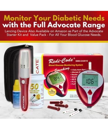 Advocate Lancing Device - Pain-Free Blood Testing for Diabetics | Depth Adjustable Lancet Pen for Accurate Samples | International Shipping Available - Buy Online on GoSupps.com