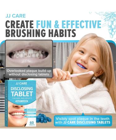 JJ Care Disclosing Tablets for Kids - 60 Count Grape Flavor | Plaque Disclosing Tablets for Kids & Adults | 2 Month Supply | Individually Wrapped - Buy Online on GoSupps.com