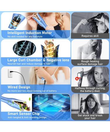 Automatic Curling Iron - Best Auto Hair Curler with Adjustable Temps & Timer Fast Heating Anti-Tangle & Scald Protection - Ideal for Effortless Hair Styling - Buy Online on GoSupps.com