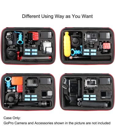 HSU Large Carrying Case for GoPro Hero 11-2 & Accessories - Red | Customizable Interior, Carry Handle & Carabiner Loop - Buy Online on GoSupps.com